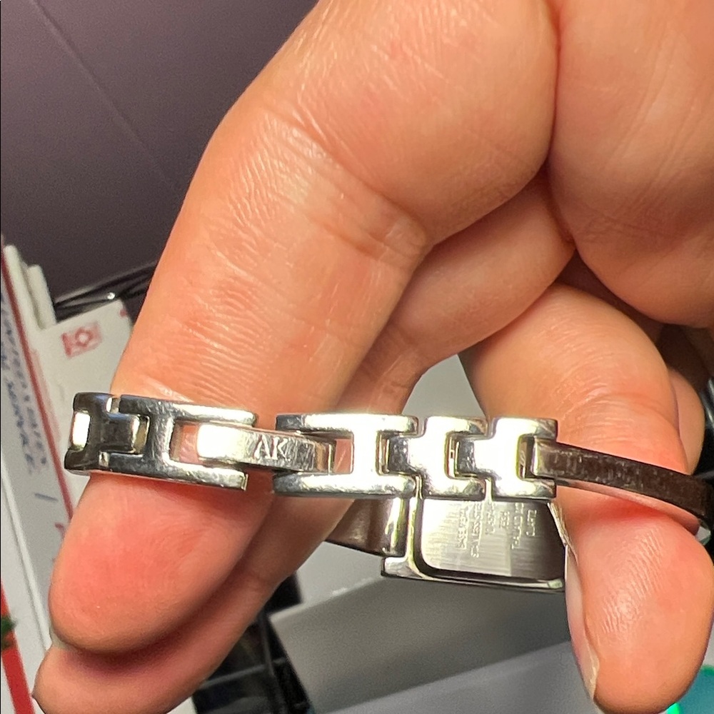 Anne Klein Silver And Blue Rectangular Watch - image 3